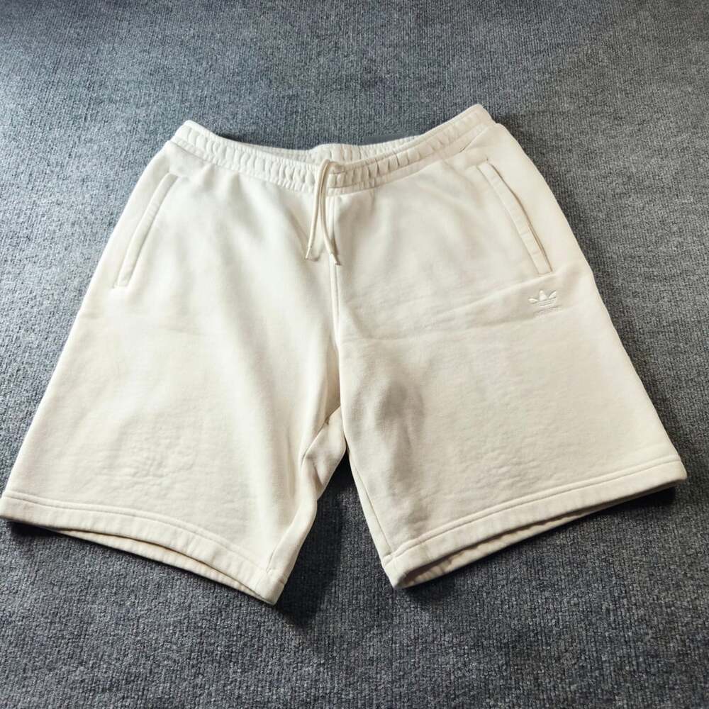 Adidas Trefoil Sweat Shorts Size US L Off White Cotton